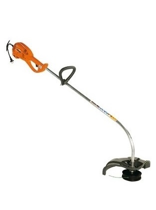 Aparelho de cortar relva elétrico laranja e cinza