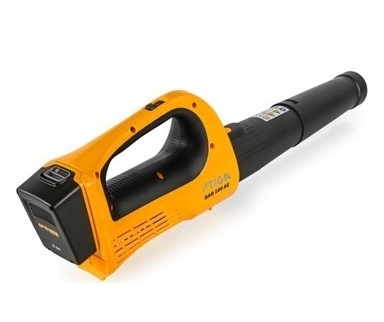 Soprador de folhas eléctrico amarelo e preto com bateria destacável