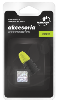 Acessório para jardim Marolex em embalagem preta com peça verde e preta texturada