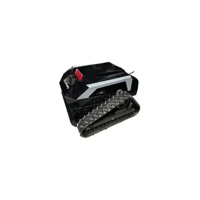Robô com esteiras preto e cinzento com o texto LAINEPRO