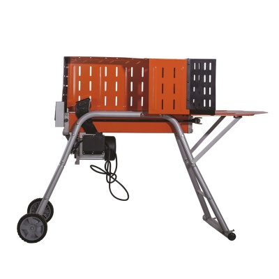 Grelhador portátil metálico laranja com estrutura cinzenta e rodas