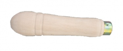 Filtro de ar cilíndrico em tecido bege com extremidade metálica