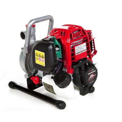 Bomba de água motorizada Honda GX 25 com estrutura vermelha e preta