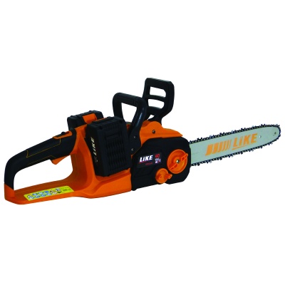 Motosserra eléctrica laranja e preta LIKE 40 com lâmina e corrente