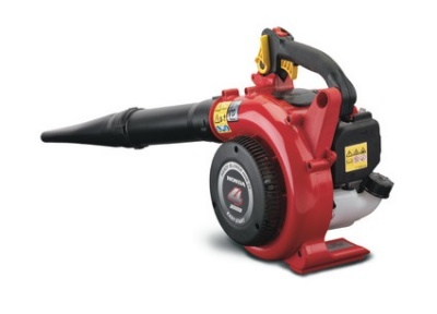 Soprador de folhas vermelho e preto com tubo cónico