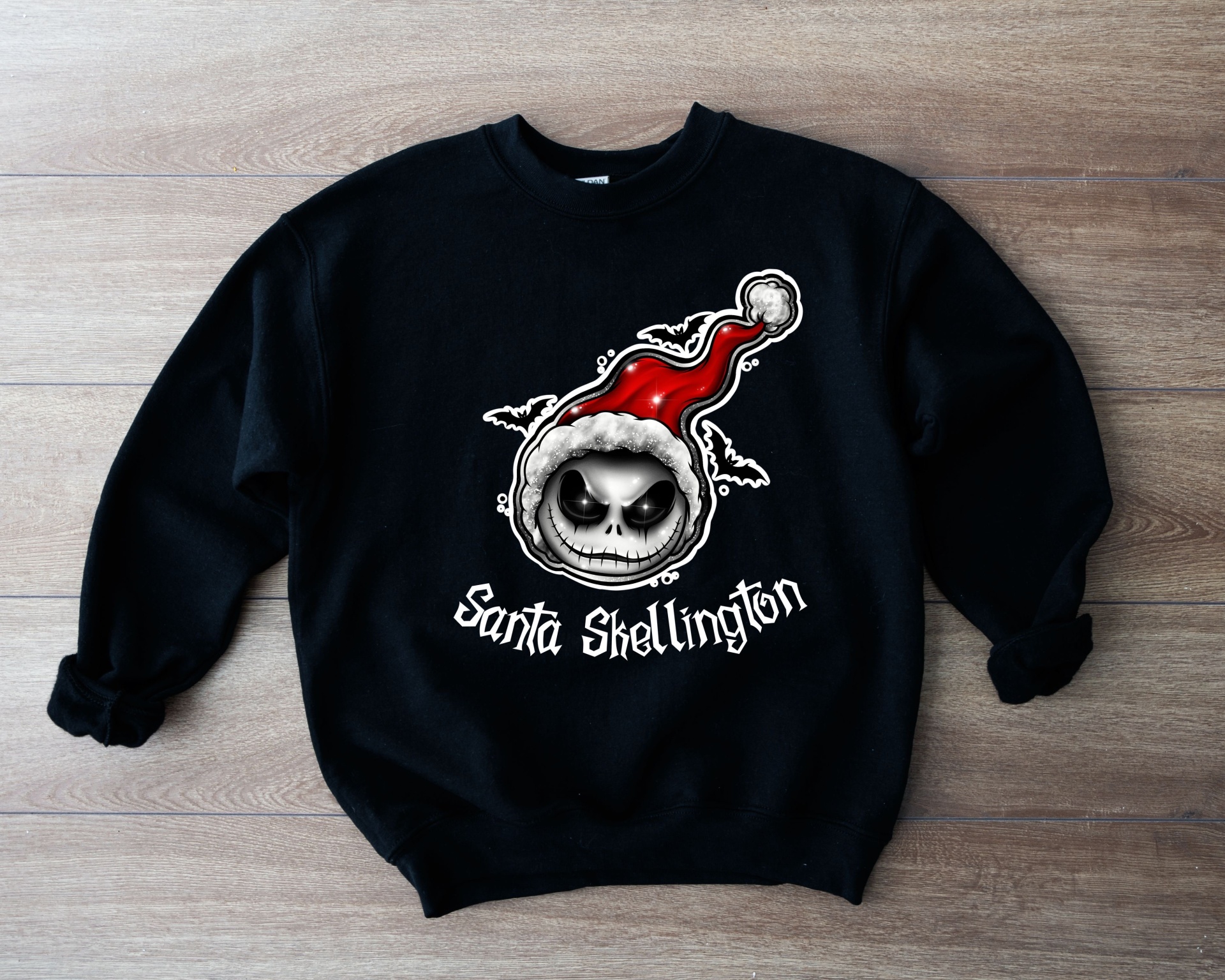 Sweatshirt preta com estampa de Jack Skellington de Natal