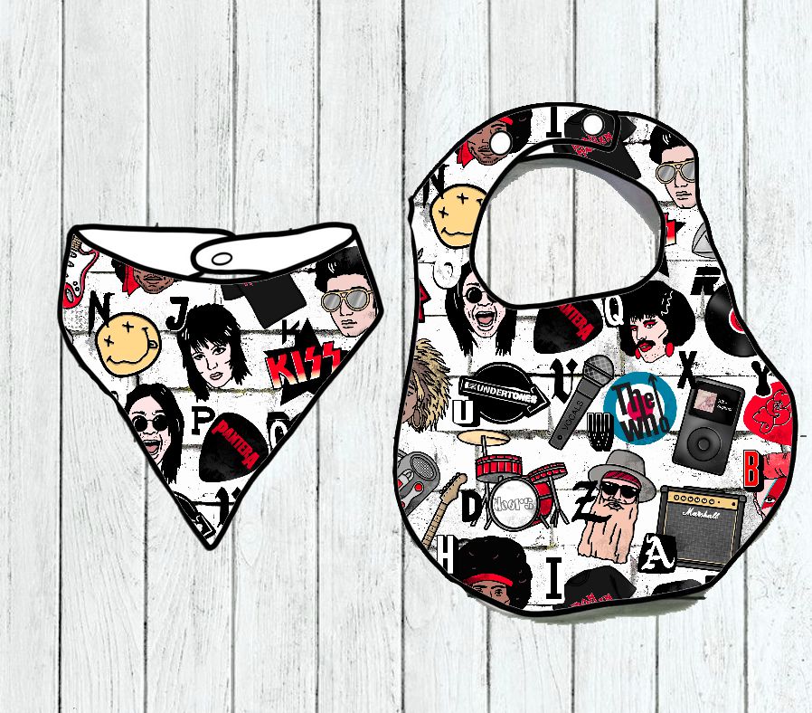 Babete e bandana para bebé com padrão colorido de graffitis