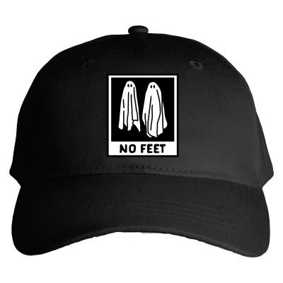 Boné preto com design gráfico frontal e texto 'NO FEET'