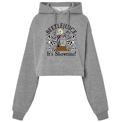 Camisola cinza com capuz e estampa Beetlejuice com texto