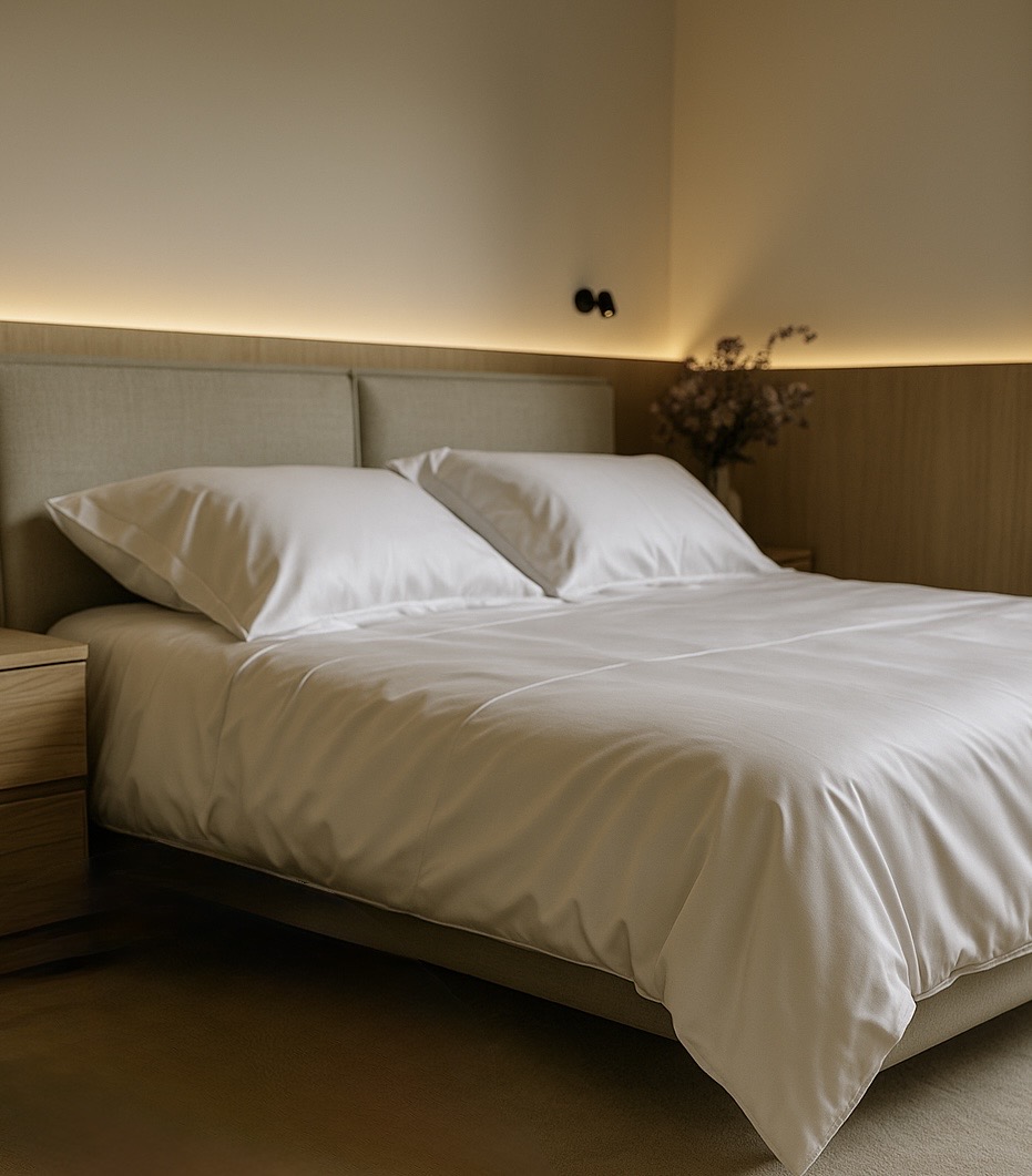 Lençóis de Cetim Tencel e Algodão - Branco