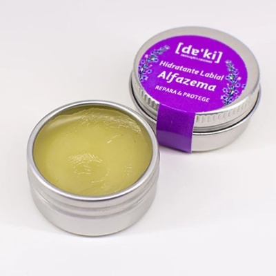 Bálsamo hidratante labial com tampa roxa e texto branco