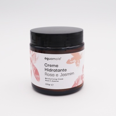Frasco de creme hidratante Rosa e Jasmim da águamole