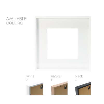 Moldura quadrada branca com várias opções de cores