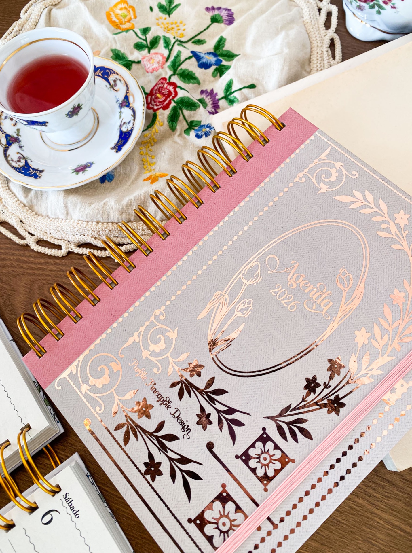 Agenda Semanal A6 🪻Jane Austen ❊ Bege e Rosa 💕  2026