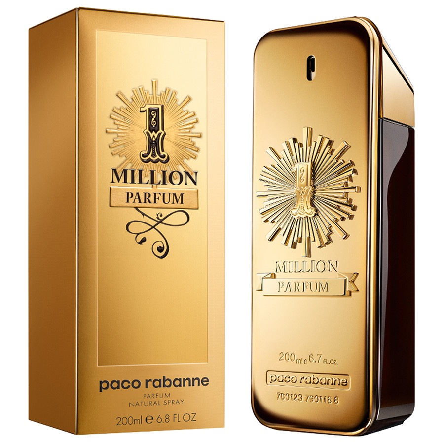 Coffret 200ml + 30ml 1 Million de Paco Rabanne (Genérico) Frasco e embalagem dourada do perfume Paco Rabanne 1 Million Parfum