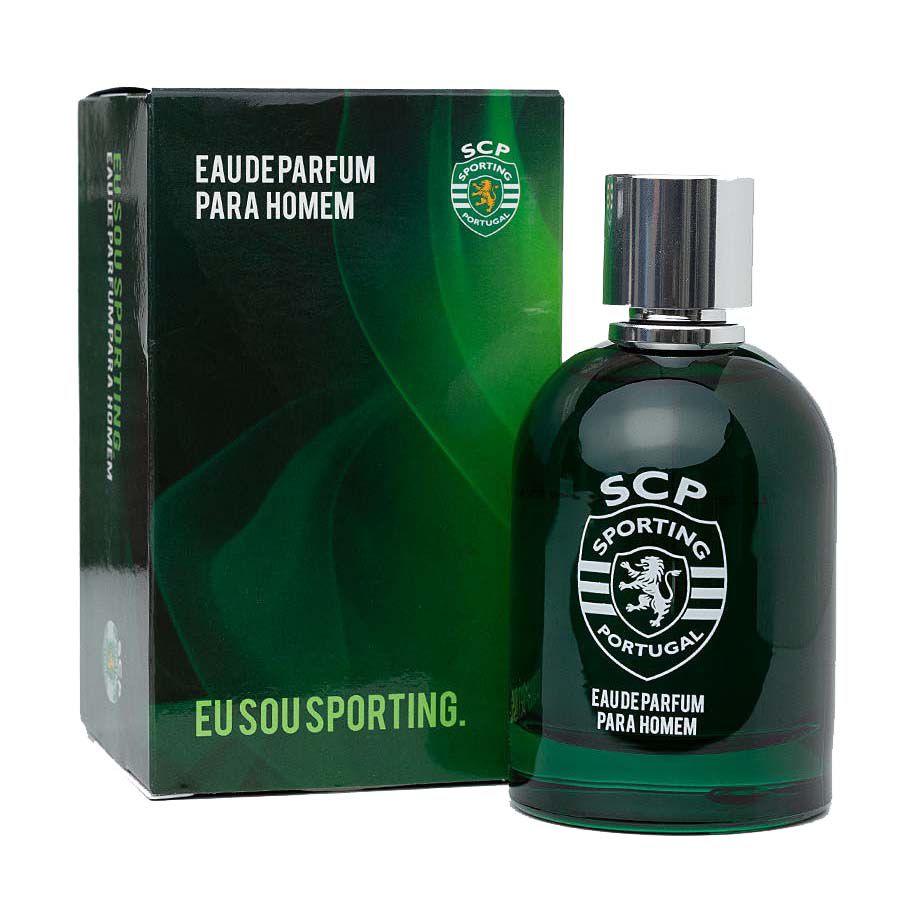 Perfume Sporting Clube de Portugal Frasco e embalagem verde escuro de Eau de Parfum para homem SCP Sporting Portugal