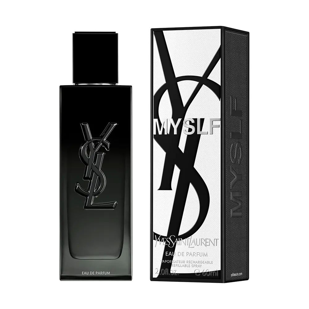 MYSLF de Yves Saint Laurent (Genérico) Frasco de perfume preto com embalagem MYSLF Yves Saint Laurent