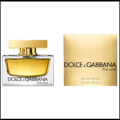Frasco de perfume Dolce & Gabbana The One com caixa dourada
