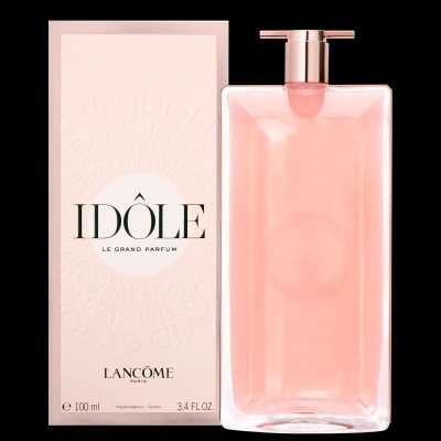 Perfume Idôle Le Grand Parfum Lancôme 100 ml e sua caixa rosa claro