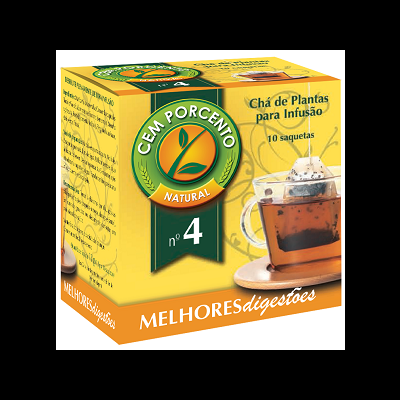 Caixa amarela de chá natural, 10 saquetas, n°4 MELHORES digestões.