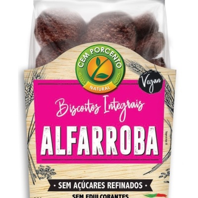 Pacote de biscoitos integrais de alfarroba Vegan sem açúcar refinado 250g