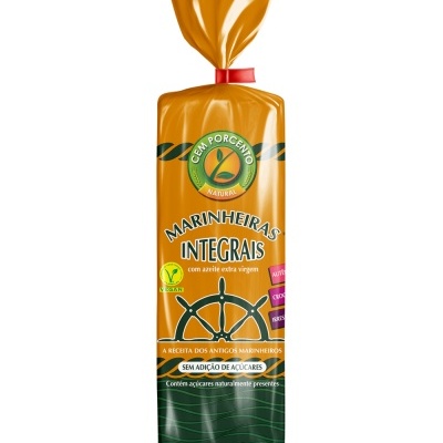 Embalagem de pão integral Marinhas em plástico laranja e verde