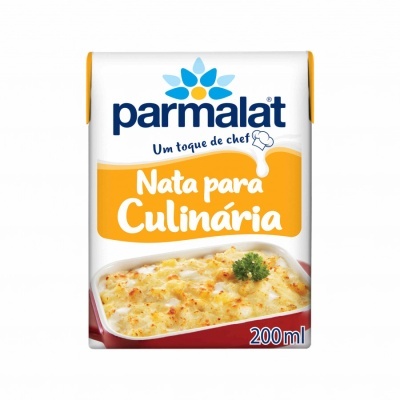 Embalagem Parmalat Nata para Culinária 200 ml com imagem de prato gratinado