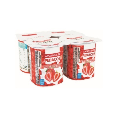 Pack de quatro iogurtes Amanhecer Pedaços morango