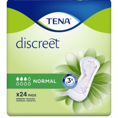 Pacote de absorventes TENA Discreet Normal com 24 unidades
