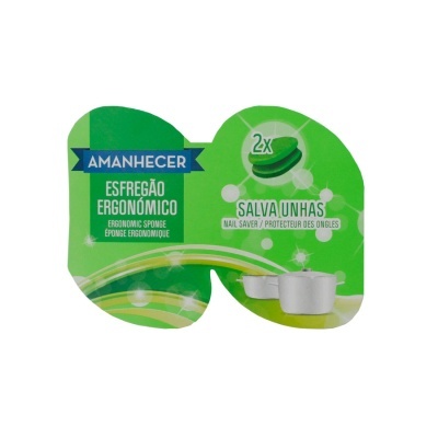 Esfregão ergonómico AMANHECER embalagem verde com 2 salva unhas