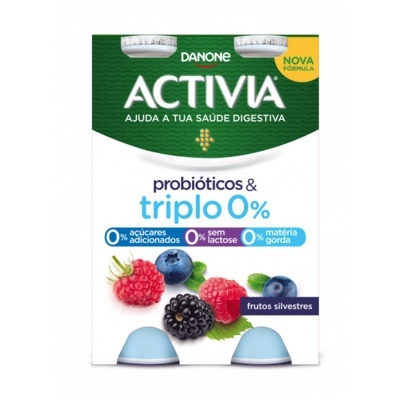 Iogurte Danone Activia probióticos triplo 0% frutos silvestres