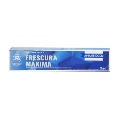 Embalagem azul de pasta dentífrica Amanhecer Frescura Máxima 75 ml