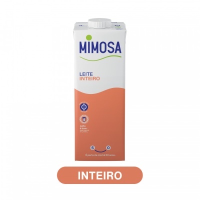Caixa de leite Mimosa inteira com tampa branca