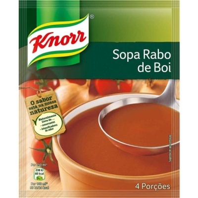 Pacote de sopa Knorr Sopa Rabo de Boi com imagem da sopa