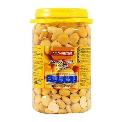 Frasco de tremoço cozido Amanhecer com etiqueta amarela