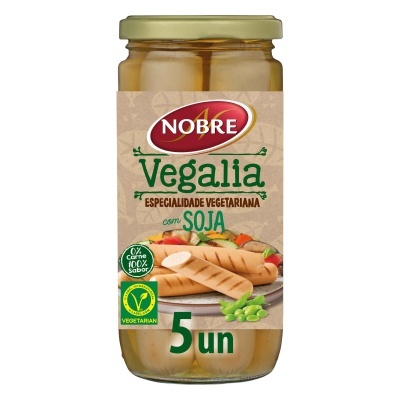Frasco de especialidade vegetariana Vegalia com soja Nobre