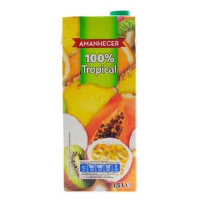 Pacote de sumo Amanhecer 100% Tropical 1,5 litros com frutas tropicais