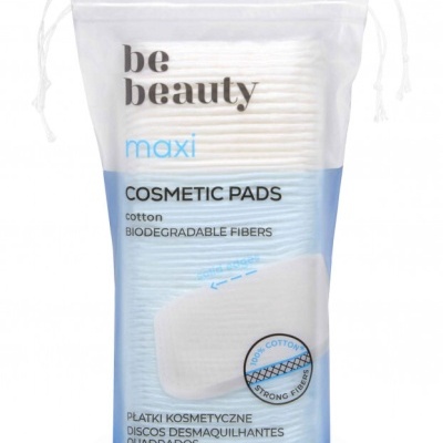 Pacote de discos desmaquilhantes be beauty maxi de algodão e fibras biodegradáveis, 60 unidades