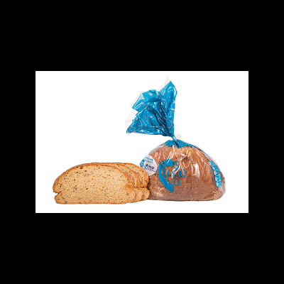 Pão de forma integral embalado com três fatias ao lado