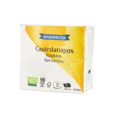 Pacote de guardanapos de papel AMANHECER branco e amarelo