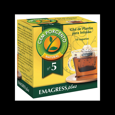 Caixa de Chá de Plantas CEM PORCENTO NATURAL nº 5 com 10 saquetas