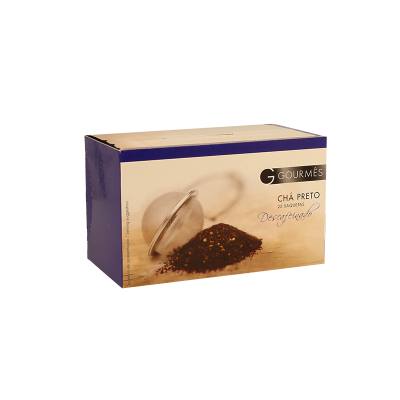 Caixa de chá preto Descafeinado GOURMÉS com 21 saquetas
