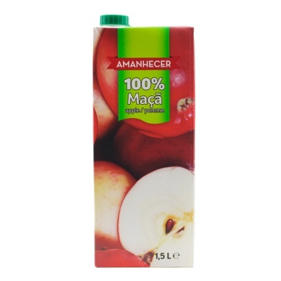 Caixa de sumo de maçã Amanhecer 1,5 litros com imagens de maçãs