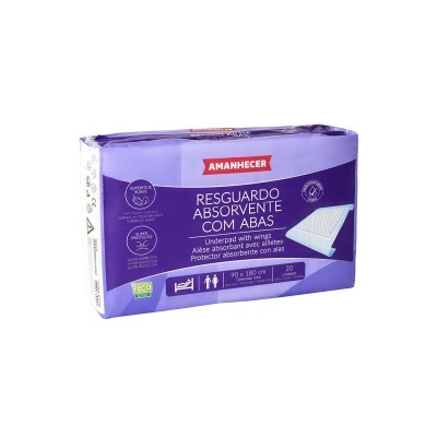 pacote roxo de resguardo absorvente AMANHECER com abas