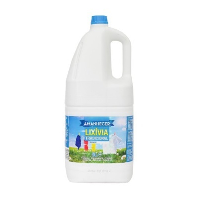 garrafa de lixívia Amanhecer 5L com rótulo colorido