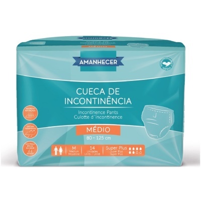 Embalagem azul de cueca de incontinência tamanho médio AMANHECER.