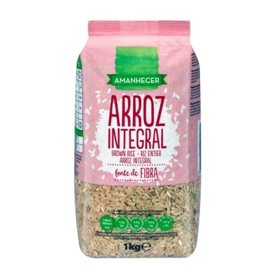 Pacote rosa e verde de arroz integral Amanhecer com 1kg