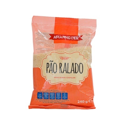 Pacote de pão ralado Amanhecer laranja e transparente com 240 g