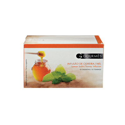 Caixa de infusão de cidreira e mel GOURMÉS com 25 saquetas