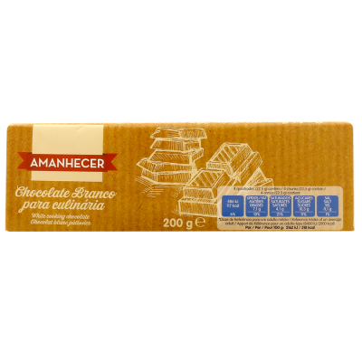 Embalagem de chocolate branco para culinária Amanhecer 200 g
